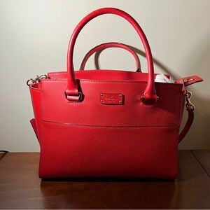 Kate Spade Grove Street Leather Lana Satchel - Red